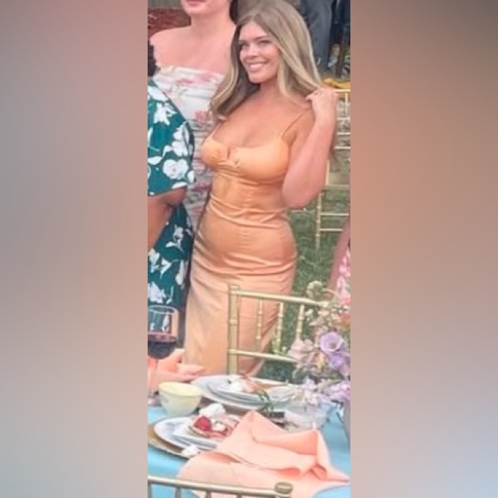 Peach satin dress